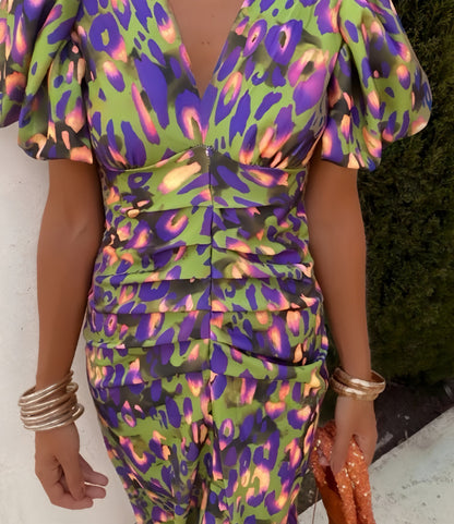 Robe de soirée pour dames avec des manches ballon volumineuses Chic und Stil