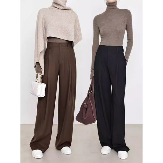 Lightweight Layered Cardigan Set for Women and Wide Leg Pants Chic and Style