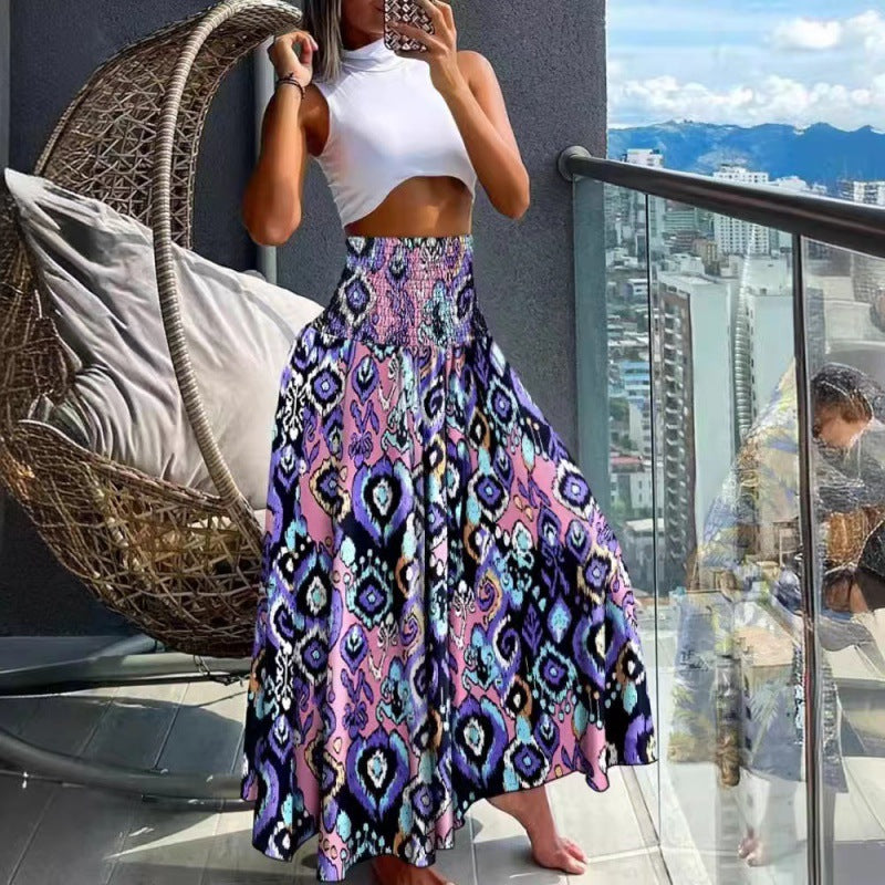 Jupe maxi à motifs vivants Chic und Stil pour femmes