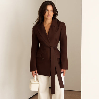 Dames blazer élégant cintré avec écharpe Chic und Stil