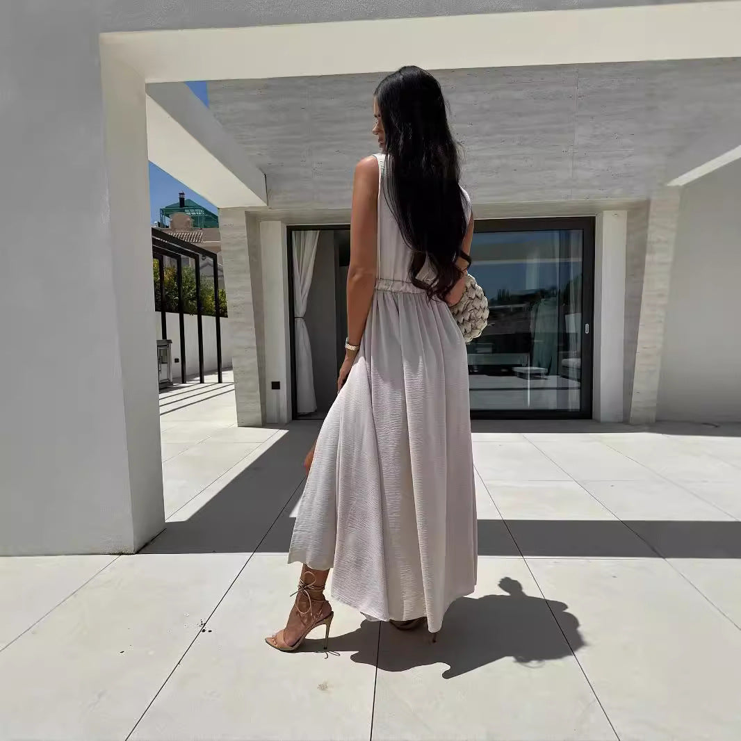 Femme Robe Maxi Chic à Décolleté en V Chic und Stil