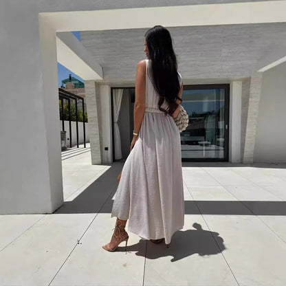 Femme Robe Maxi Chic à Décolleté en V Chic und Stil