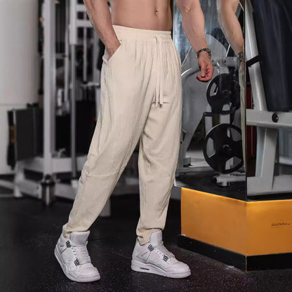Light casual pants for men with elastic waist and practical side pockets Chic and Style