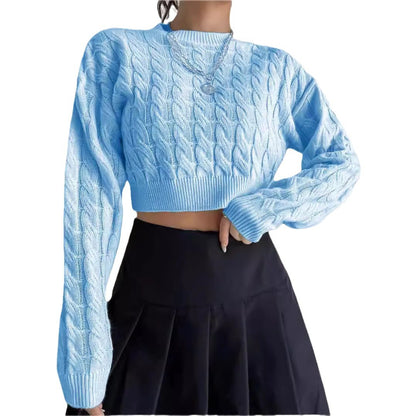 Pull over court en laine douce pour femmes avec motif torsadé Chic und Stil