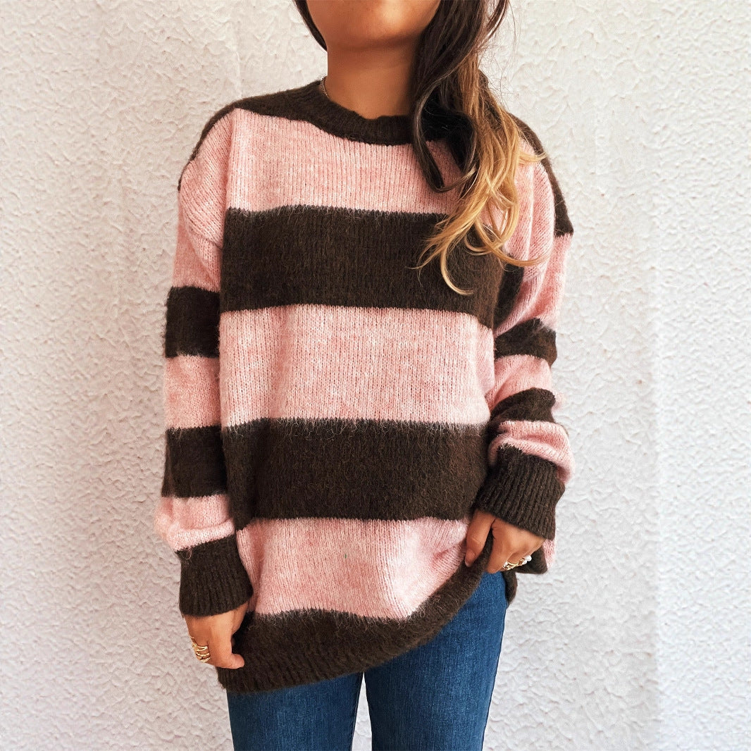 Pull en laine à rayures pour femmes en coupe oversize Chic und Stil