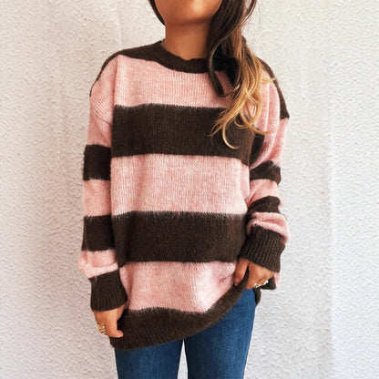 Pull en laine à rayures pour femmes en coupe oversize Chic und Stil