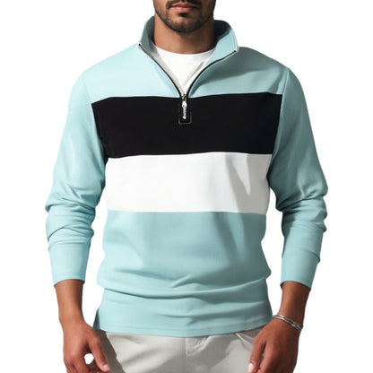 Pull sportif pour hommes avec col montant et zipper Chic und Stil