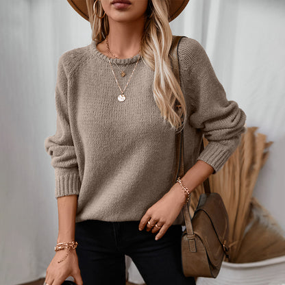 Pull en tricot confortable pour femmes avec une coupe ample et un col rond Chic und Stil