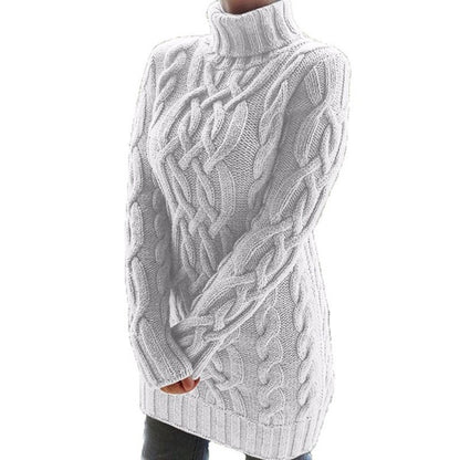 Pull-over en grosse maille pour femmes avec col montant et motif en torsade Chic und Stil