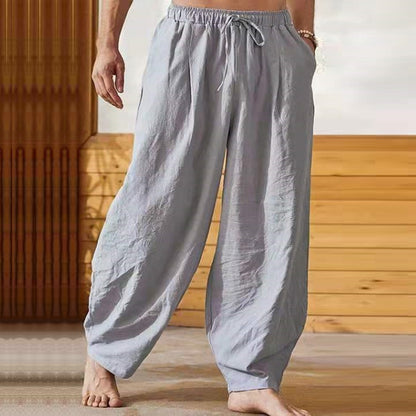 Casual linen pants for men with elastic waist Chic and Style