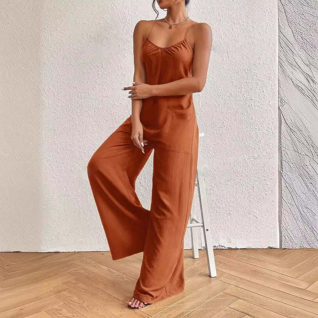 Dames élégante combinaison avec coupe stylée et fines bretelles Chic und Stil