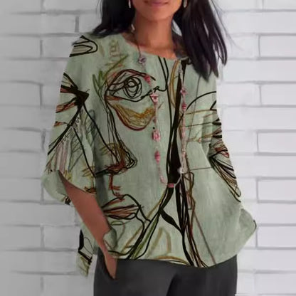 Chemisier oversize pour femmes avec étiquette linéaire artistique Chic und Stil