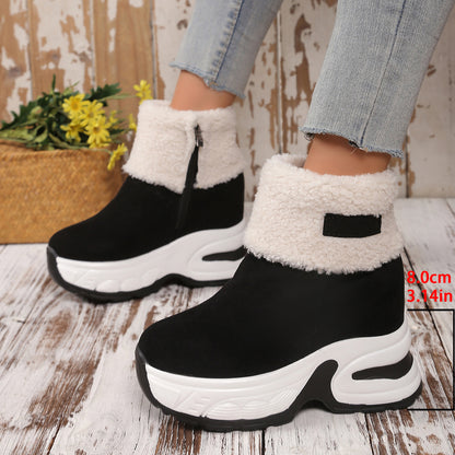 Bottes en polaire tendance pour femmes avec talon compensé Chic und Stil
