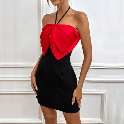 Femme Élégante Halter Neck Mini Robe Chic und Stil
