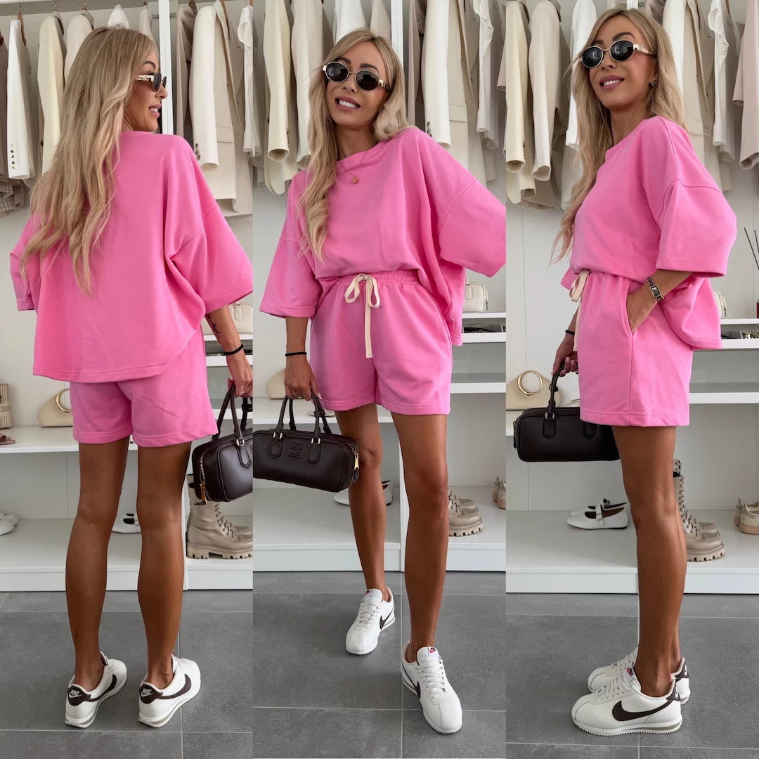Dames Ensemble de Shorts décontractés et T-shirt surdimensionné Chic und Stil