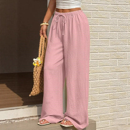 Wide Palazzo pants for women in lightweight and breathable material with elastic waistband Chic and Style