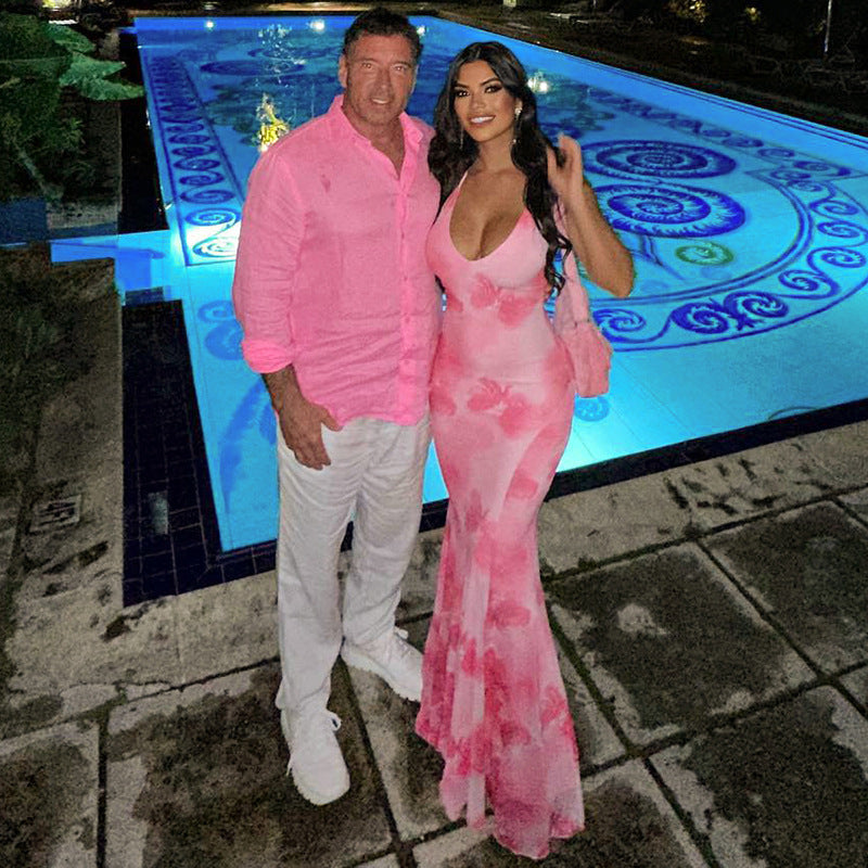 Dames Élégant Floral Maxi Robe Chic und Stil