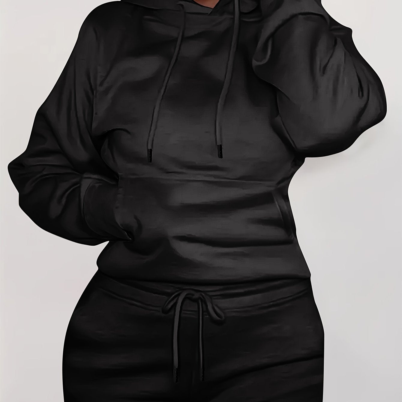 Women's Comfortable Hoodie with Kangaroo Pocket and Elastic Waist - Chic and Stylish