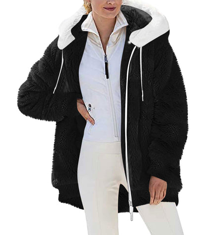 Dames Élégante parka d'hiver oversized avec polaire douillette Chic und Stil