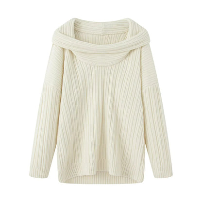 Pull-over en tricot décontracté pour femmes avec un col roulé large et une structure en côtes Chic und Stil
