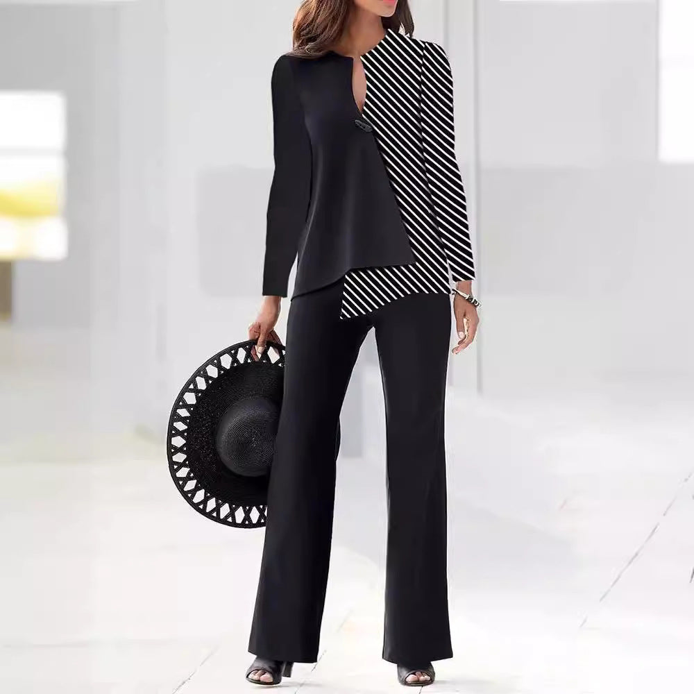 Dames Ensemble de costume élégant et moderne avec design asymétrique Chic und Stil