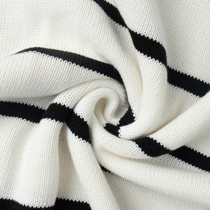 Cardigan en tricot pour femmes avec décolleté en V et grosses rayures Chic und Stil