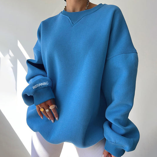 Sweatshirt décontracté pour femmes oversized avec des manches raglan et des coutures détaillées spéciales Chic und Stil