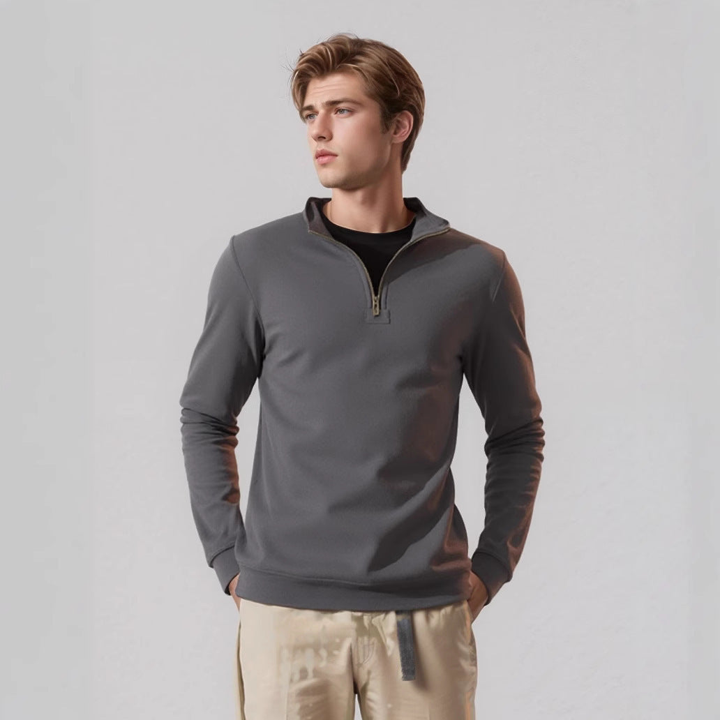 Sporty men's pullover with half-zip Chic and Style