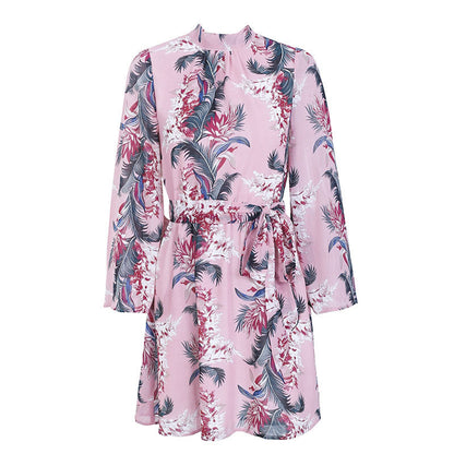 Robe portefeuille à motifs floraux pour femmes à manches longues Chic und Stil