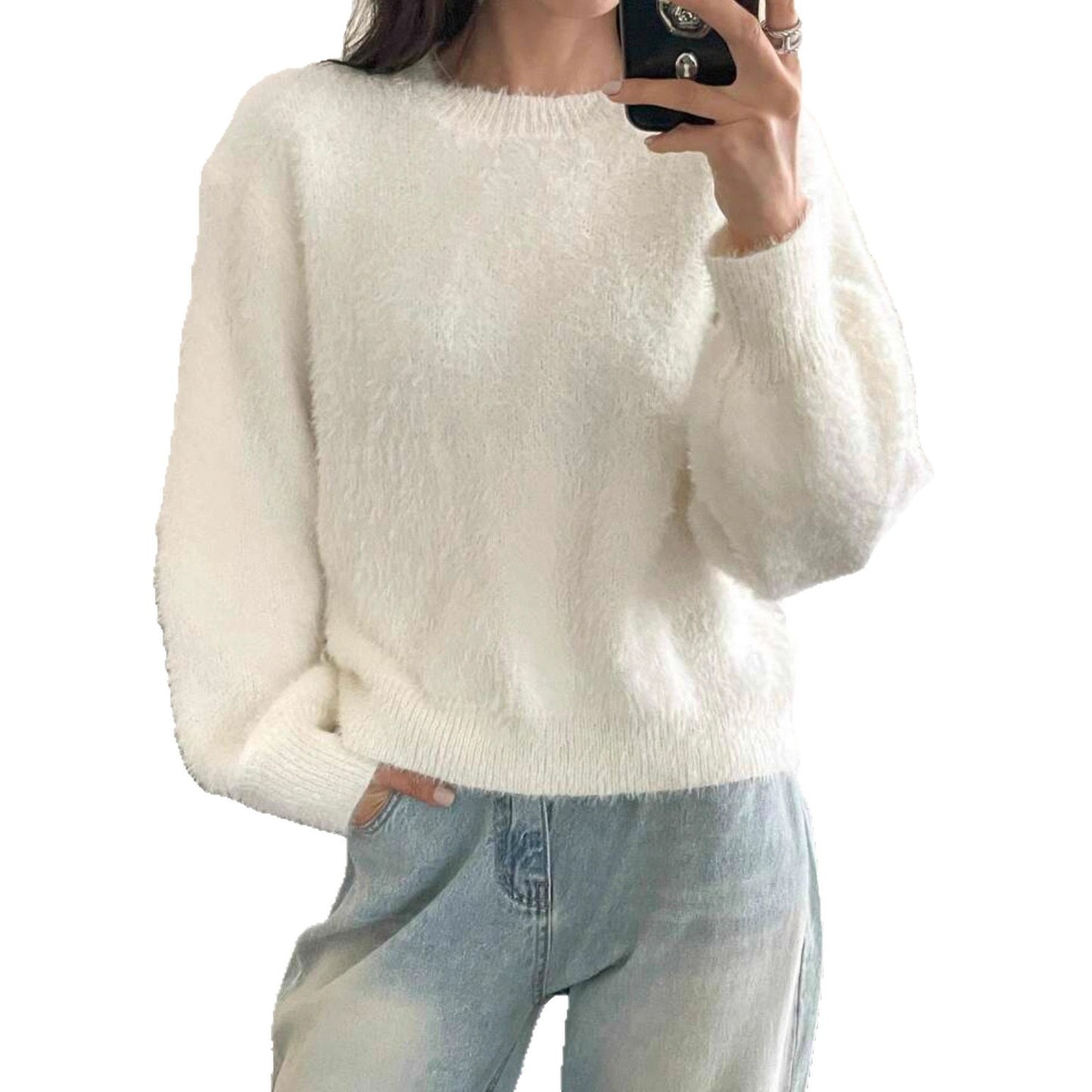 Dames Pull Douillet Tendance à Coupe Largue Chic und Stil
