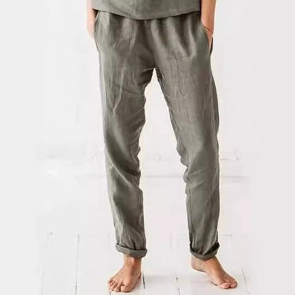 Casual linen pants for women with elastic waist and handy pockets Chic and Style