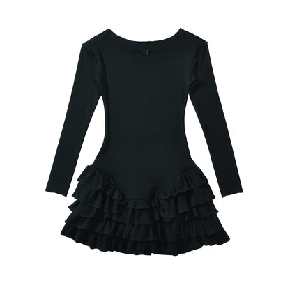 Robe de ballet pour dames avec ourlet en volants et manches longues Chic und Stil