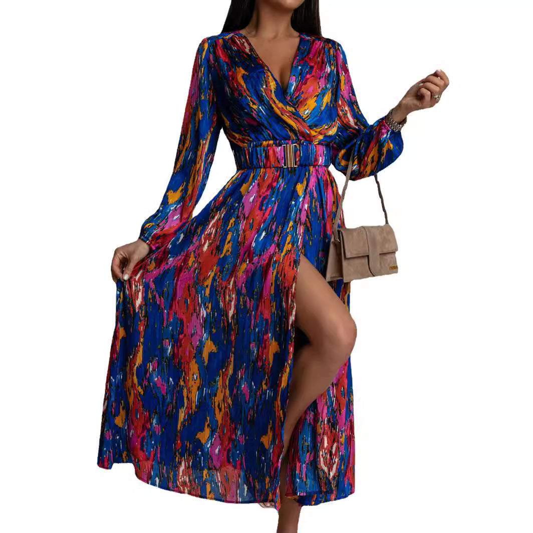 Robe Maxi Wrap Éclatante pour Femmes Chic und Stil