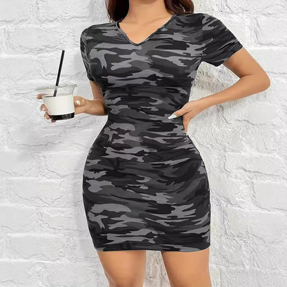 Robe Bodycon Camouflage pour Femmes Chic und Stil