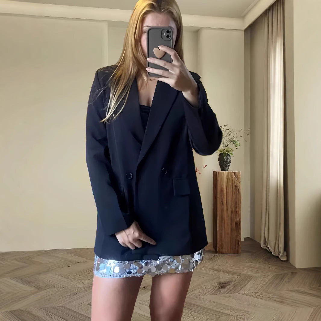 Dames Blazer Oversize à la mode Chic und Stil