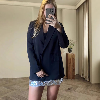 Dames Blazer Oversize à la mode Chic und Stil