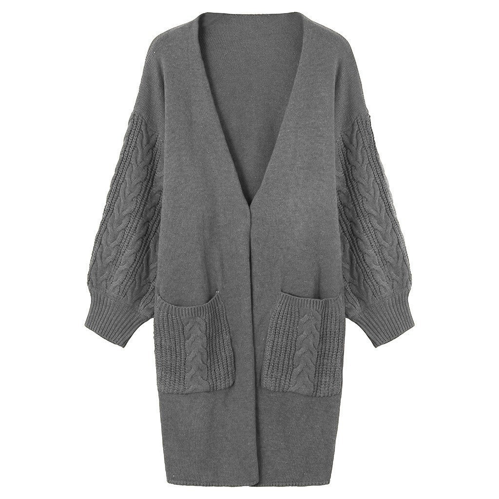 Dames Grand cardigan en tricot avec poches profondes et motif en torsades structuré Chic und Stil