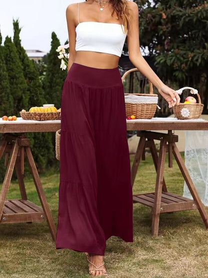 Pantalon d'été ample pour femmes avec taille élastique et coupe fluide Chic und Stil