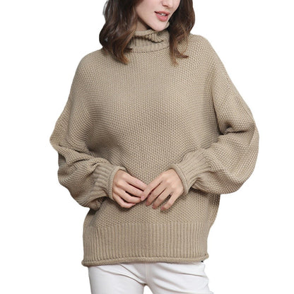 Pull femme en grosse maille avec col roulé et coupe aérienne Chic und Stil