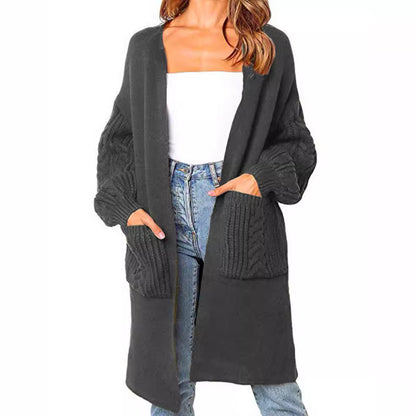 Dames gros tricot cardigan avec poches élaborées Chic und Stil