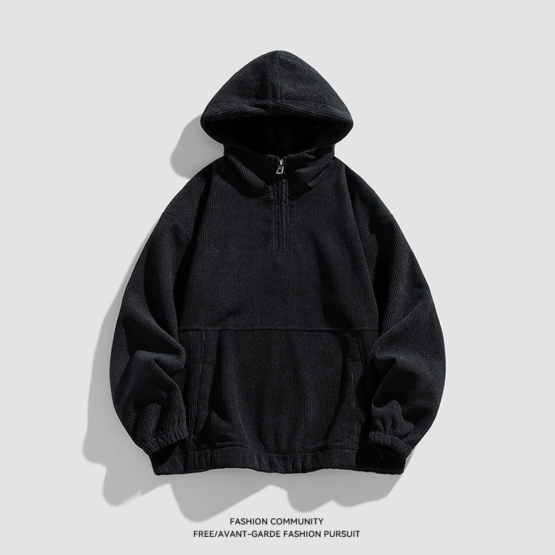 Dames pull à capuche moelleux avec demi-fermeture éclair Chic und Stil