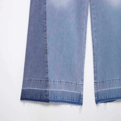 Damen weiter High-Waist Jeans Chic und Stil