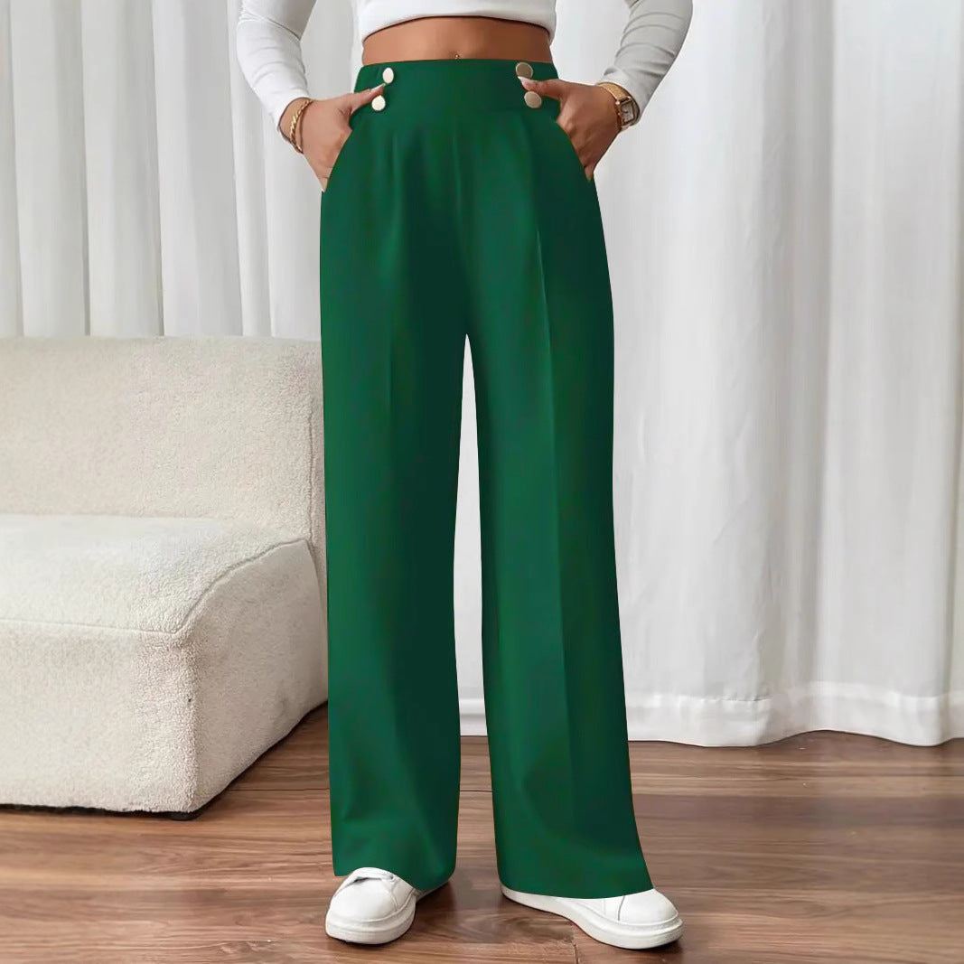Wide pants for women with elegant button detail Chic and Style