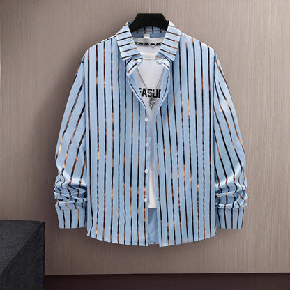 Chemise button-up à rayures slim-fit élégante pour hommes Chic und Stil