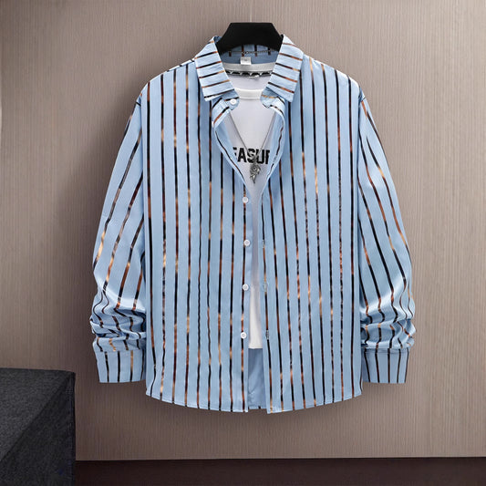 Chemise button-up à rayures slim-fit élégante pour hommes Chic und Stil