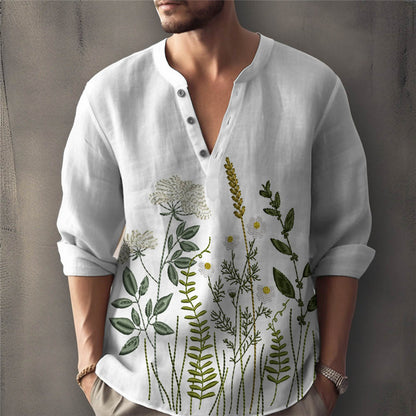 Chemise élégante pour hommes brodée de fleurs Chic und Stil