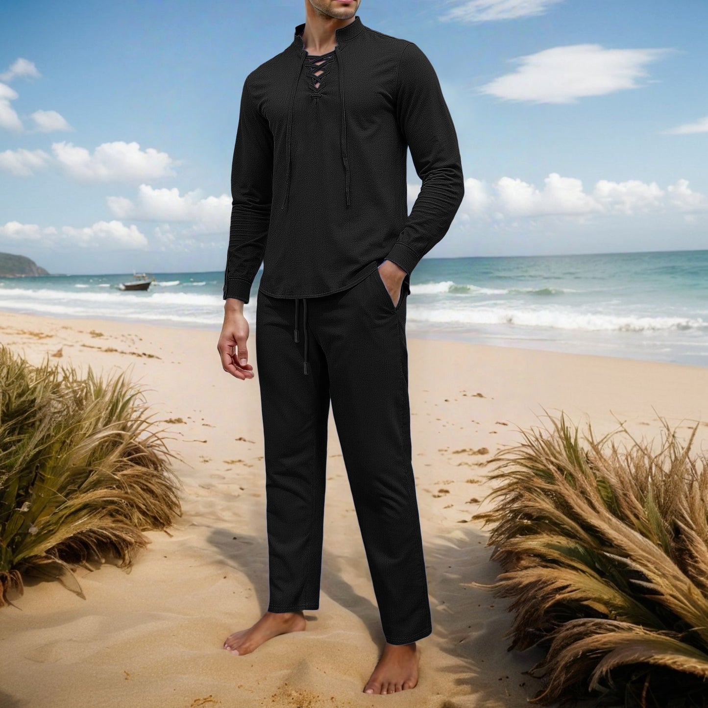 Men's Stylish Casual Set with Breathable Top and Comfortable Pants Chic and Style