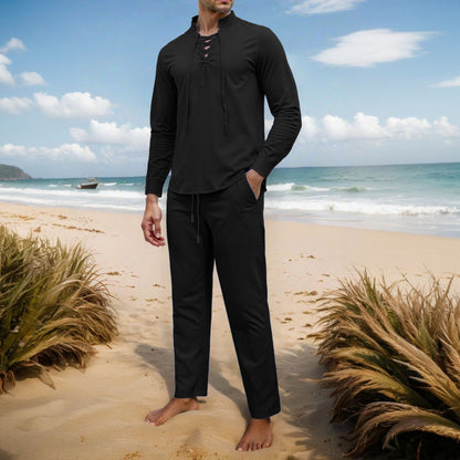 Men's Stylish Casual Set with Breathable Top and Comfortable Pants Chic and Style