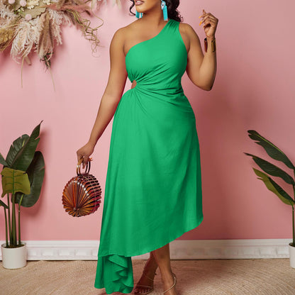 Robe de soirée asymétrique pour femme avec ourlet plissé Chic und Stil