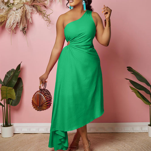 Robe de soirée asymétrique pour femme avec ourlet plissé Chic und Stil